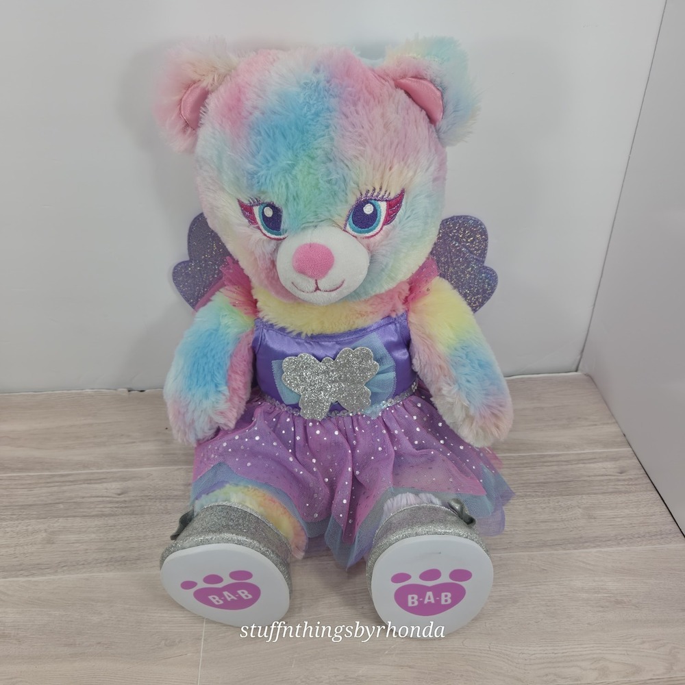 Build-A-Bear Beary Fairy Friends Pastel Teddy Bear 16" With Fairy Dress & Shoes